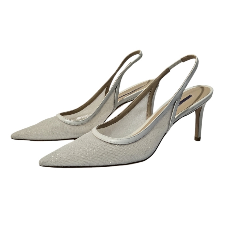 STUART Weitzman Eva 75mm Glitter Slingback Heels 6